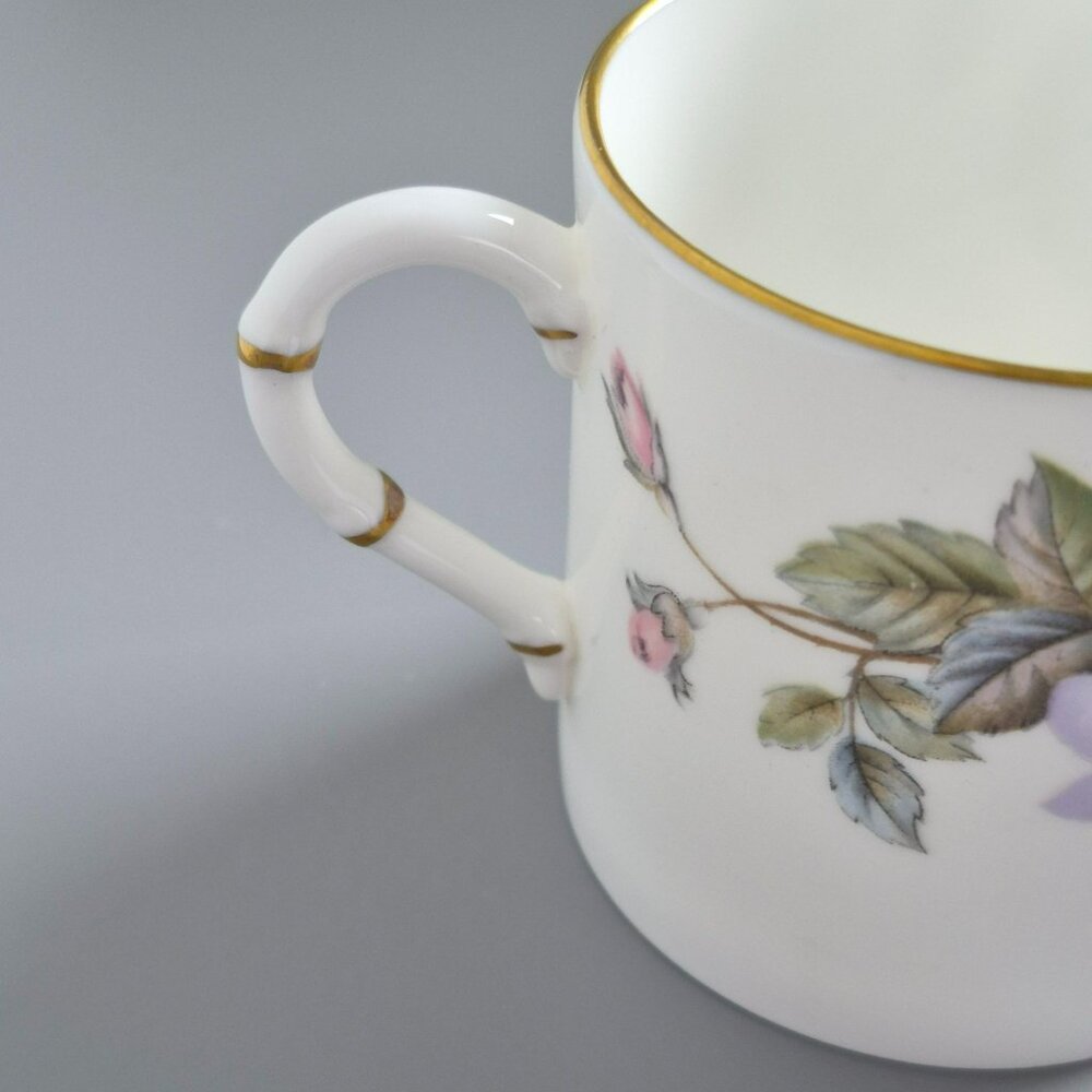 Royal Worcester June Garland Espresso Cup & Saucer 2 Sets, Pink & Purple Flower - Picture 6 of 12